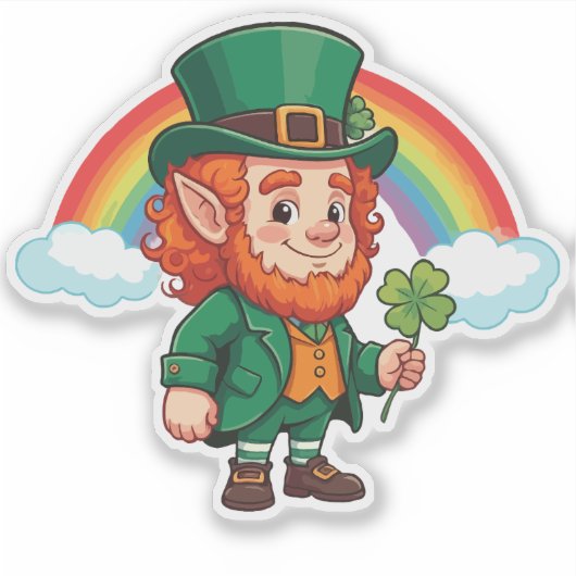 Leprechaun Rainbow Aufkleber (Vorderseite)
