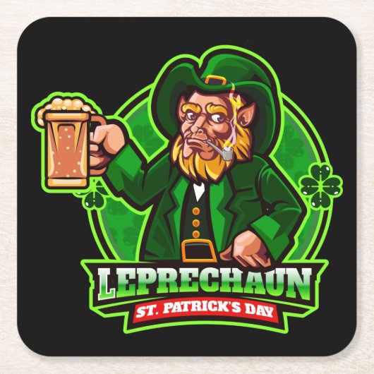 Leprechaun Rechteckiger Pappuntersetzer (Vorderseite)