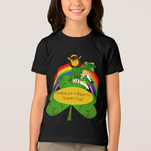 Leprechaun Regenbogen St. Patrick's Tri-Blend Shirt (Vorderseite)
