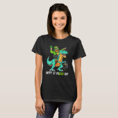 Leprechaun Riding Dinosaur Rex Happy St Patrick s T-Shirt (Vorne ganz)