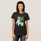 Leprechaun Riding Llama Shirt Funny St Patricks Da (Vorne ganz)