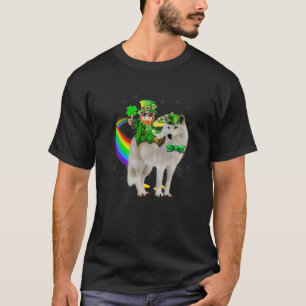 Leprechaun Riding Samoyed Dog St Patricks Day Sham T-Shirt