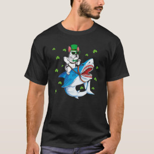 Leprechaun Riding Shark St Patricks Day French Bul T-Shirt