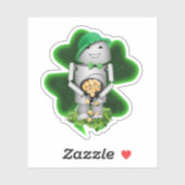 Leprechaun-Roboter St. Patrick's Day Aufkleber (Blatt)