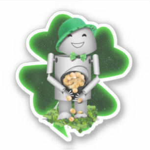 Leprechaun-Roboter St. Patrick's Day Aufkleber