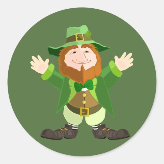Leprechaun Runder Aufkleber (Vorderseite)