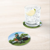 Leprechaun Runder Pappuntersetzer (Vor Ort)