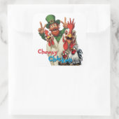 "Leprechaun Selfie" Chessy Chicken Selfies Quadratischer Aufkleber (Tasche)