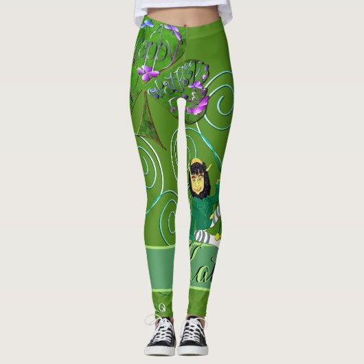 Leprechaun Shamrock Leggings (Vorderseite)
