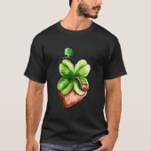 Leprechaun Shamrock With Pipe Hat And Beard St Pat T-Shirt (Vorderseite)