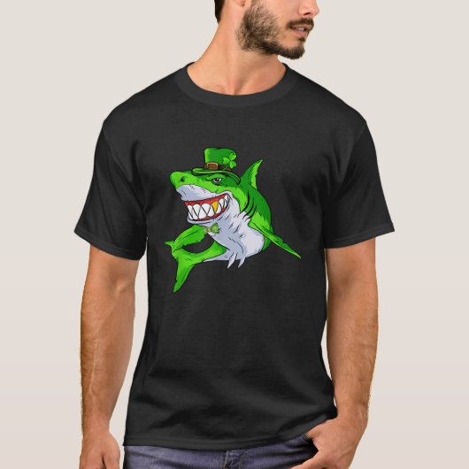 Leprechaun Shark St Patricks Day Pajama Kids Boys T-Shirt (Vorderseite)