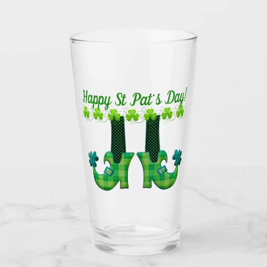Leprechaun Shoes St Patrick's Day Glas (Vorderseite)
