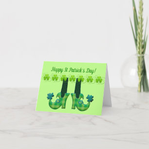 Leprechaun Shoes St Patrick's Day Karte