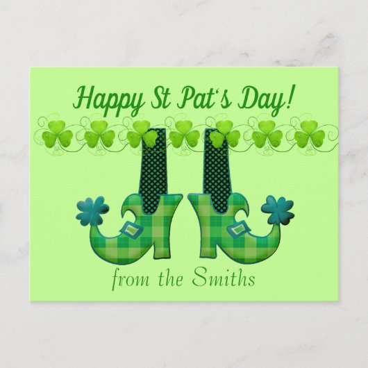 Leprechaun Shoes St Patrick's Day Postkarte (Vorderseite)