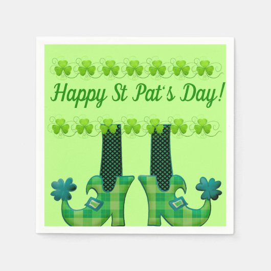 Leprechaun Shoes St Patrick's Day Serviette (Vorderseite)