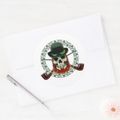 Leprechaun Skull Runder Aufkleber (Umschlag)