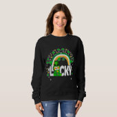 Leprechaun Sloth Lucky Irish Kleeblatt Sweatshirt (Vorne ganz)