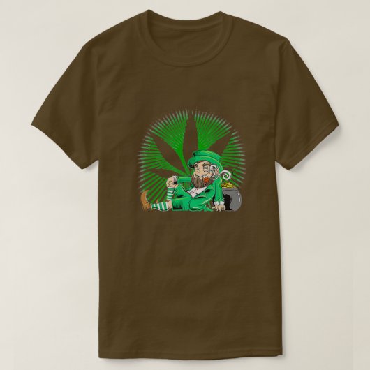 Leprechaun Smoking St Patricks Day T-Shirt (Design vorne)
