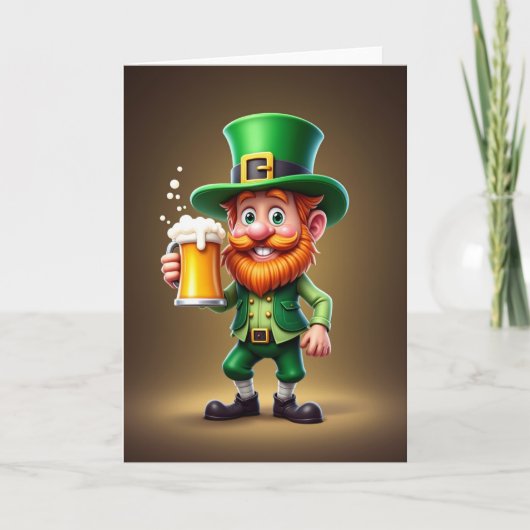 Leprechaun-Spaß-Irische Karte (Vorderseite)