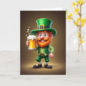 Leprechaun-Spaß-Irische Karte (Gelbe Blume)