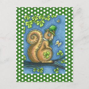 LEPRECHAUN SQUIRREL, ST. PATRICK'S DAY Lucky Feiertagspostkarte