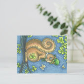LEPRECHAUN SQUIRREL, ST. PATRICK'S DAY POSTCARD POSTKARTE (Stehend Vorderseite)