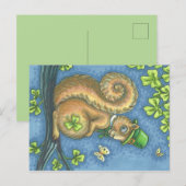LEPRECHAUN SQUIRREL, ST. PATRICK'S DAY POSTCARD POSTKARTE (Vorne/Hinten)