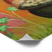 Leprechaun St. Patrick’s Day Tabby Cat Wall Art Poster (Ecke)