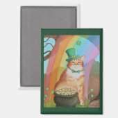 Leprechaun St. Patrick’s Day Tabby-Katze Magnet (Vorderseite/Rückseite)