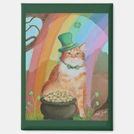 Leprechaun St. Patrick’s Day Tabby-Katze Magnet