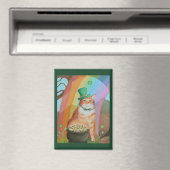 Leprechaun St. Patrick’s Day Tabby-Katze Magnet (In Situ (Geschirrspüler))