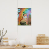 Leprechaun St. Patrick’s Day Tabby-Katze Wandkunst Poster (Küche)