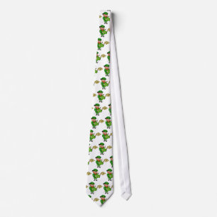Leprechaun St. Patricks Day 4 Blatt Clover Guitar Krawatte