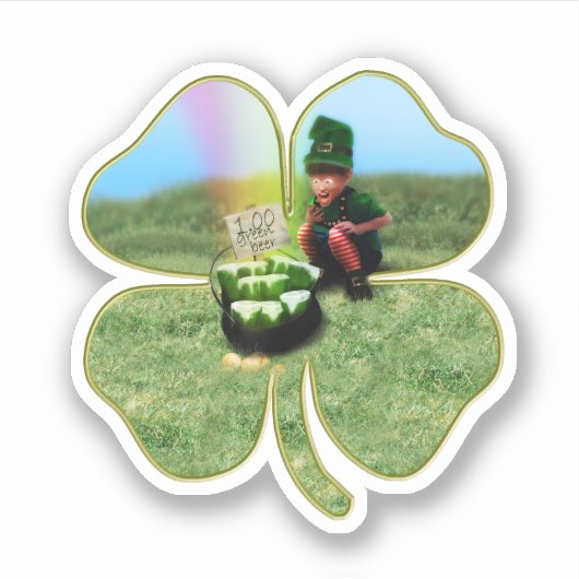 Leprechaun St. Patrick's Day Aufkleber (Vorderseite)