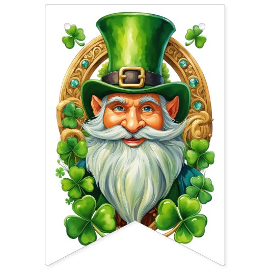 Leprechaun St Patrick's Day Celebration Wimpelkette (Dritte Fahne)