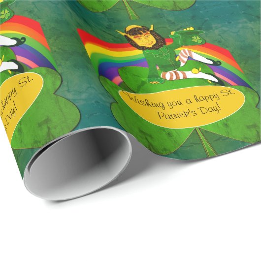 Leprechaun St. Patrick's Day Geschenkpapier (Rolleneckpunkt)