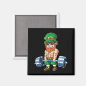Leprechaun St. Patricks Day Gewichtheben Magnet (Vorderseite/Rückseite)