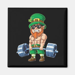 Leprechaun St. Patricks Day Gewichtheben Magnet