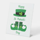 Leprechaun St. Patricks Day Green Black Sockelschild (Vorderseite)