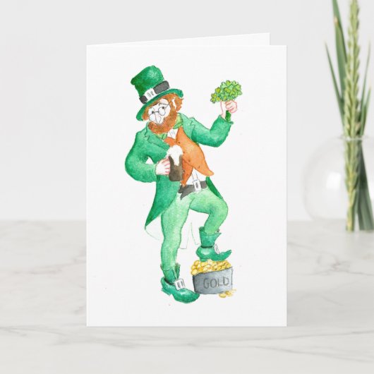 "Leprechaun" St Patrick's Day Grußkarte Karte (Vorderseite)