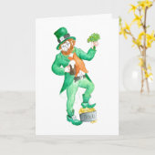 "Leprechaun" St Patrick's Day Grußkarte Karte (Gelbe Blume)