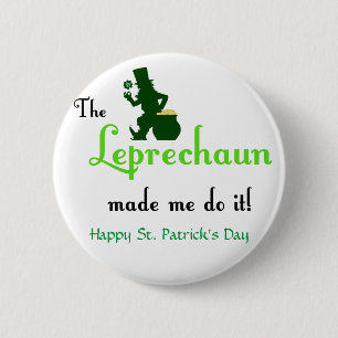 Leprechaun St. Patrick's Day Knöpfe Button