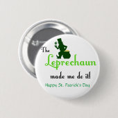 Leprechaun St. Patrick's Day Knöpfe Button (Vorne & Hinten)