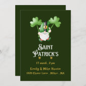 Leprechaun St.Patrick's Day Party Einladung (Vorne/Hinten)