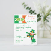 Leprechaun St Patricks Day Party Einladung (Stehend Vorderseite)