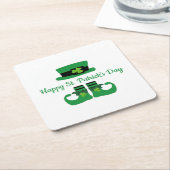 Leprechaun St. Patrick's Day Party Green Black Rechteckiger Pappuntersetzer (angewinkelt)