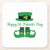 Leprechaun St. Patrick's Day Party Green Black Rechteckiger Pappuntersetzer (Vorderseite)