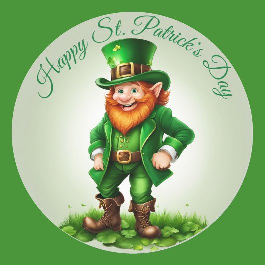 Leprechaun St. Patrick's Day Sheet Runder Aufkleber