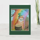 Leprechaun St. Patrick's Day Tabby Cat Karte (Vorderseite)