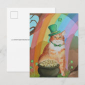 Leprechaun St. Patrick's Day Tabby Cat Postkarte (Vorne/Hinten)
